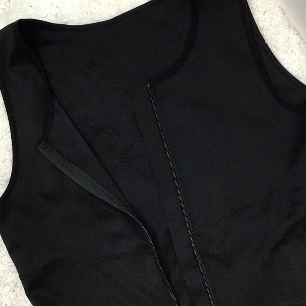 Black zip front shapewear tank XL 40% spandex